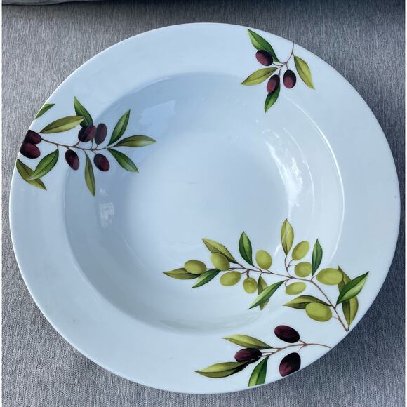 The Cellar for Macy’s White Olive Accents Large Pasta Serving Bowl 13” - Picture 1 of 3